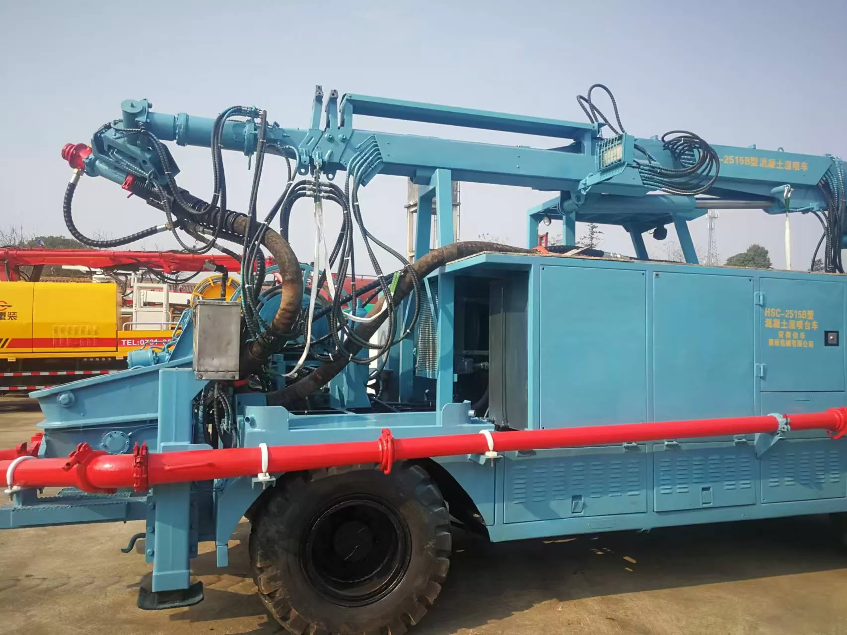 jarlo concrete shotcrete spraying truck 25m3 shotcrete manipulator machine ბეტონის გამფრქვევი სამთო მშენებლობისთვის