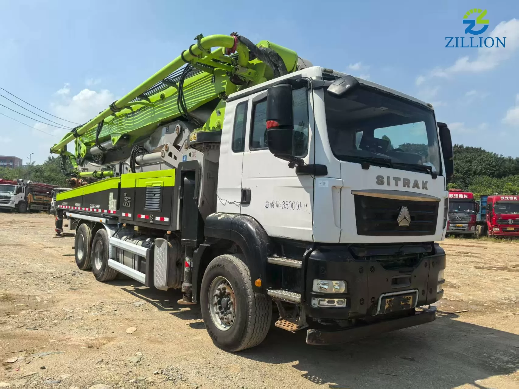 Zoomlion Boom Pump 50m Truck-დამონტაჟებული ბეტონის ტუმბო სატვირთო მანქანა Sitrak Chassis-ზე